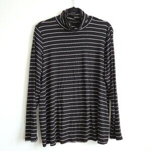 Reitmans R Essentials Striped Turtleneck | Black & White | Size XXL